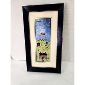 Valorie Evers Wenk Country Print Primitive Style Houses Hearts Angel Vintage
